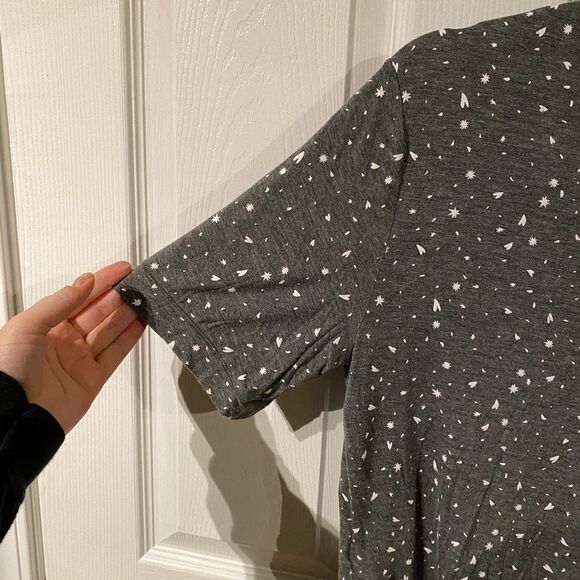 Jenni Intimates Pajama Set Gray White Print Women's Medium - Picture 4 of 11